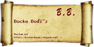 Bocke Boáz névjegykártya
